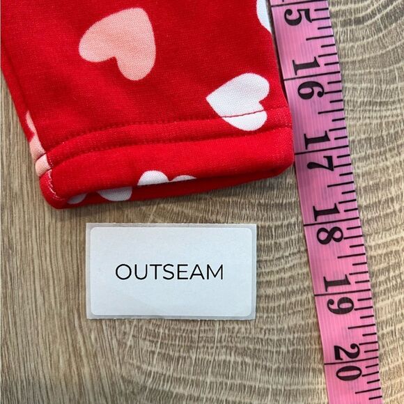 Carter’s Red Heart Print Fleece Lined Leggings Size 24M - Picture 6 of 7